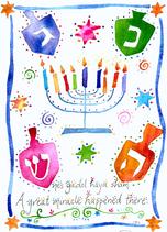 Hanukkah design with dradles and menorah