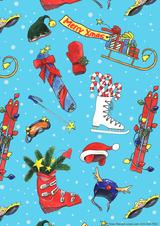 ski, wrap, Christmas, all-over