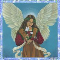 Elaine paints beautiful Angels and other Christmas imagery.