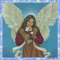 Elaine paints beautiful Angels and other Christmas imagery.