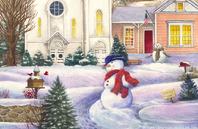Snowman and Church by Judith Cheng
