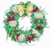 wreath, hydrangea, berries, greenery