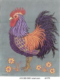 One Handsome Rooster Painting by Edie Hopkins