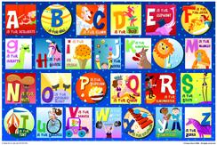 alphabet, circus, blocs, pictures