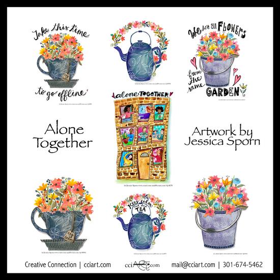 A selection of florals in items such as teacups, pitchers and buckets with heartfelt sentiments.