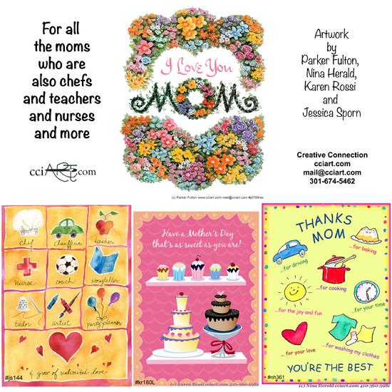 Happy Mother's Day designs for all the moms who are also chefs and teachers and nurses and more.