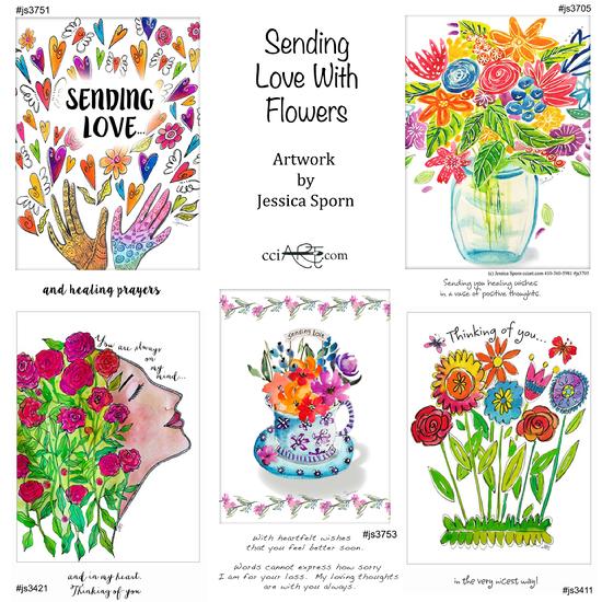 "Get Well" floral designs by Jessica Sporn. cciart.com