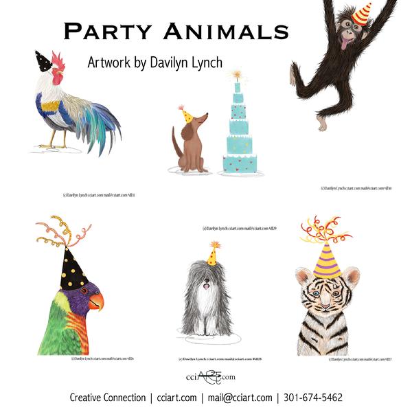 Birthday Chicken, dogs, monkey, parrot and tiger cub are included on this promo.