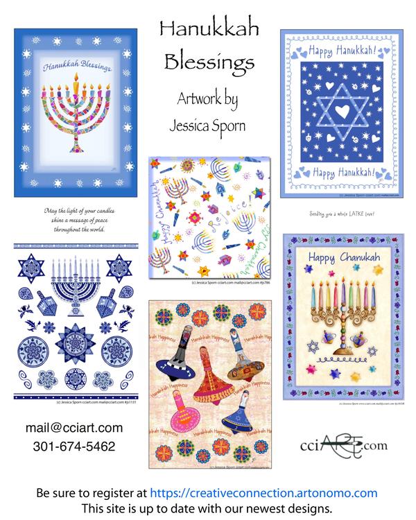 Menorahs, dreidels, Star of David are some of the Judaica designs created by Jessica Sporn.