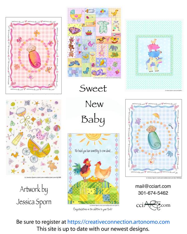 Sweet new baby designs including baby items, baby animals, for girl, for boy and more.