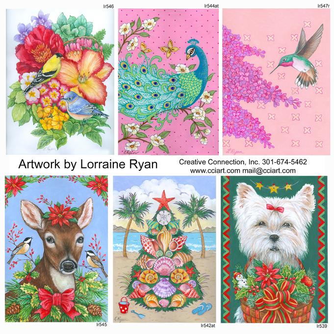Six designs including beautiful Birds and Flowers, Tropical Christmas and Christmas Animals.