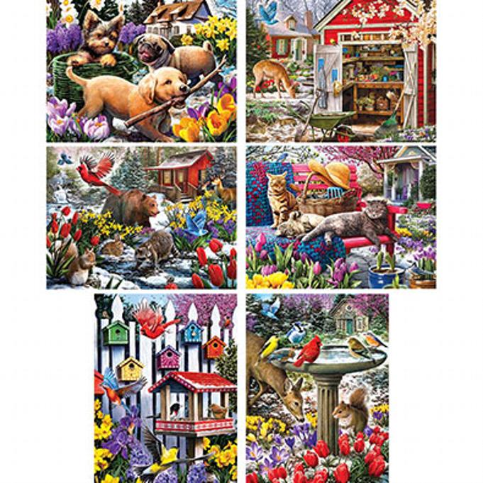 A set of Winter/Spring Puzzles designs by Larry Jones